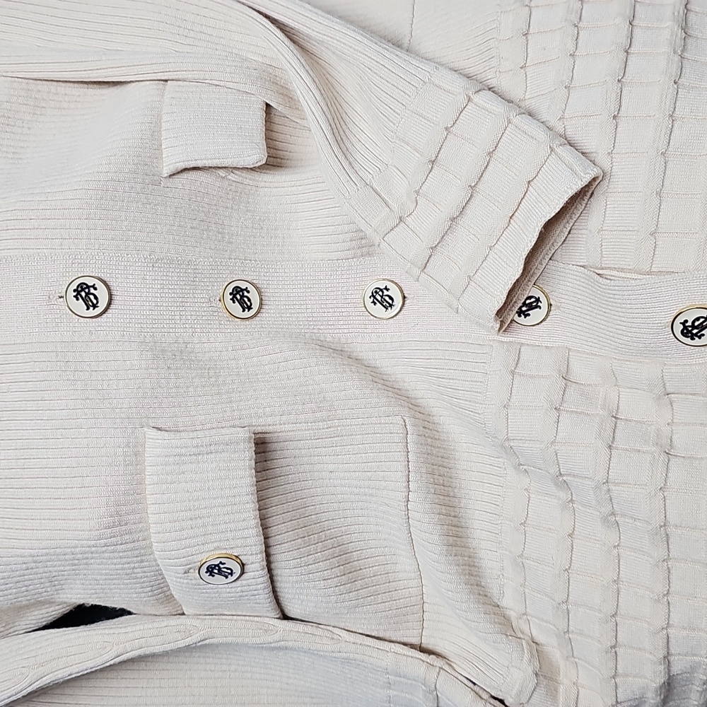 Tory Burch Beige Ribbed Cardigan - Picture 16 of 16